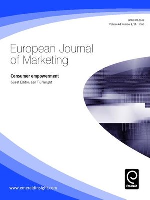 cover image of European Journal of Marketing, Volume 40, Issue 9 & 10